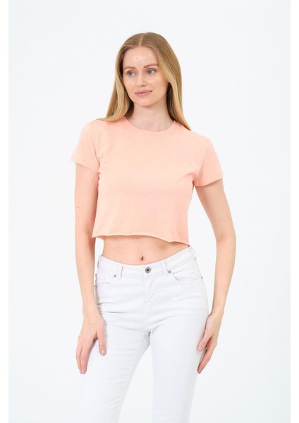 Kadın Kısa Kollu Oversize Crop