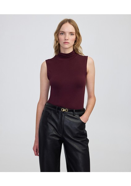 Yüksek Yaka Basic Tişört IW6250070128035