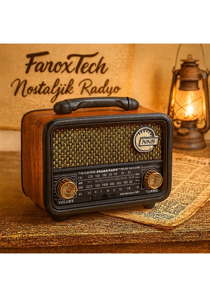 Nostaljik Radyo | Fm - Mp3 - Bluetooth - Aux | Telefona Bağlanabilir | Şarjlı