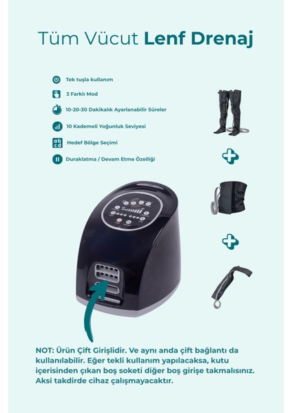 Hava Basınçlı 5 Odalı Bacak Kol Karın Giyilebilir Kontrol Panelli Lenf Drenaj Masaj Aleti