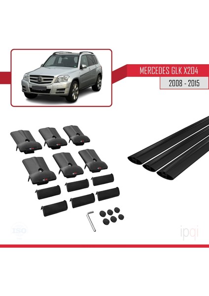 Mercedes Glk Class (X204) 2008-2015 Arası ile Uyumlu Fly Model Ara Atkı Tavan Barı Siyah 3 Adet indirimleri