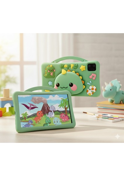 5g Wifi Android 13 Çocuk Tableti – Ön & Arka Kameralı, Eğitim ve Oyun Için Kılıflı Tablet Yeşil