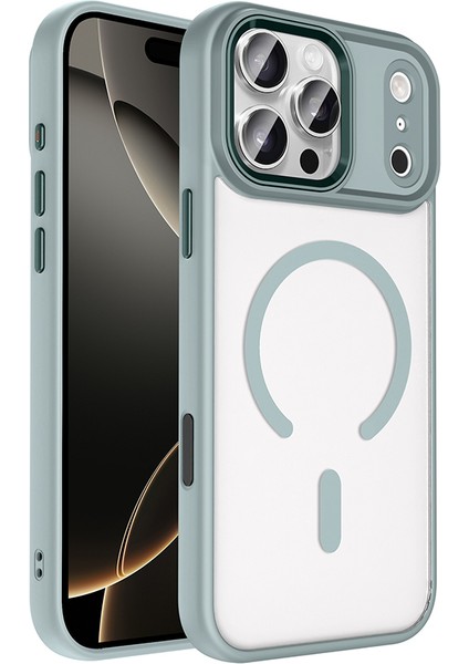 Apple iPhone 17 Pro Max Kılıf Wireless Şarj Özellikli Krom M-Safe Silikon Kapak