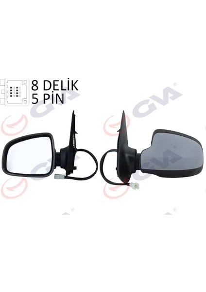 Dış Dikiz Aynası Sol Sandero Stepway 12 Elektrikli Isıtmalı Astarlı Konveks Sensörsüz VM-6804EHPL