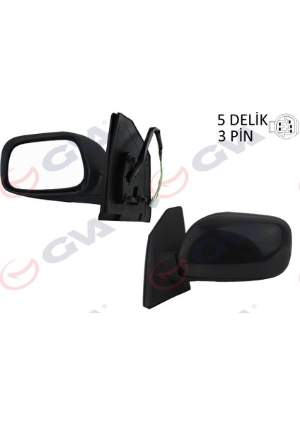 Dış Dikiz Aynası Sol Corolla 02 Elektrikli Konveks 3 Fiş VM-277EL