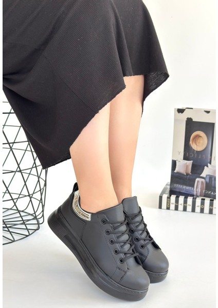 Sofio Siyah Cilt Bağcıklı Spor Ayakkabı - Lisinya fiyatları