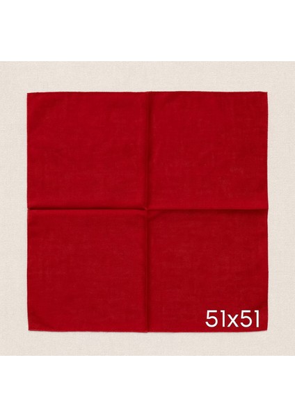 Kırmızı Kare Fular | Bandana | Unisex | 51*51