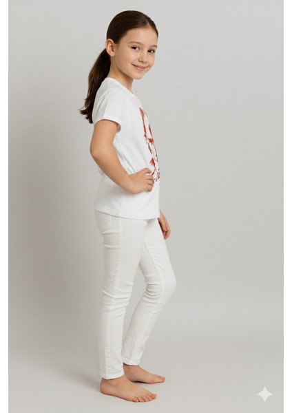 Atatürk Portre ve Imzalı Çocuk Tişört | Unisex | Beyaz | Pamuk fırsatları