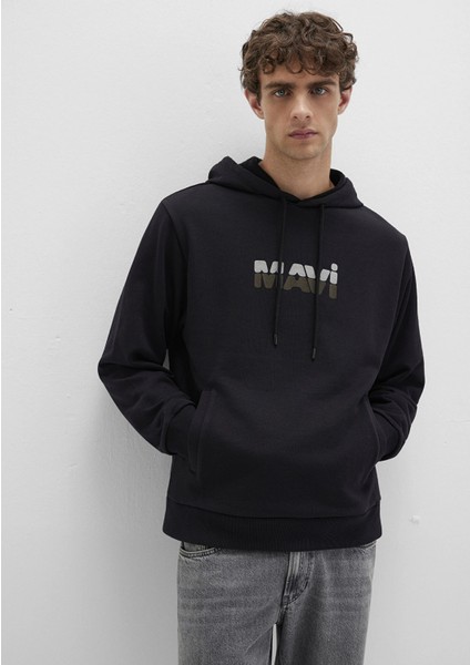 0S10395-900 Mavi Logo Siyah Sweatshirt