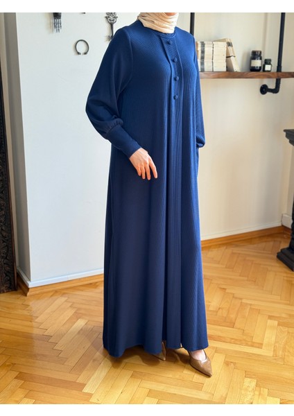 Kaplama Düğmeli Fitilli Örme Elbise 9937 fırsatları