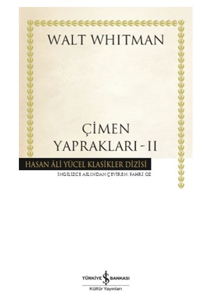 Çimen Yaprakları 2 - Hasan Ali Yücel Klasikleri (Ciltli)