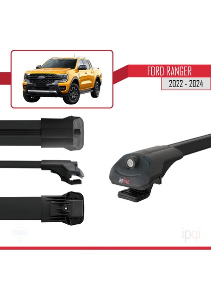 Ford Ranger (P703) 2022-2024 Arası ile Uyumlu Ace-1 Ara Atkı Tavan Barı Siyah 3 Adet modelleri