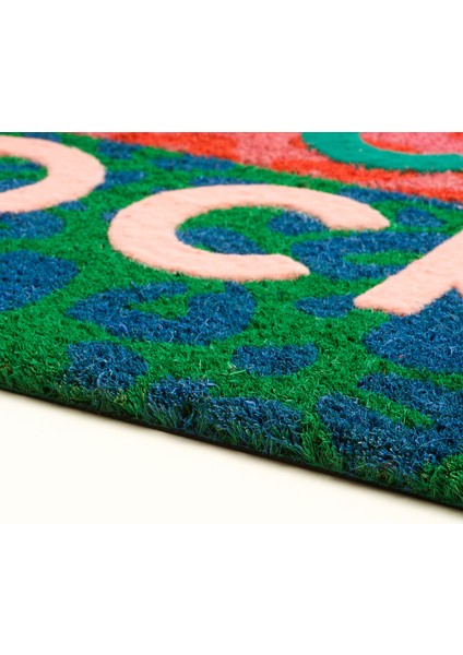 Kerala Coır Kapı Önü Paspası 45X75 cm Pembe - Mavi indirimleri
