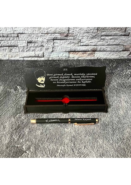 Öğretmenler Gününe Özel Metal Roller Kalem Isimli + Ahşap Kutu / Öğretmen / 24 Kasım / Atatürk Imzalı / Öğretmenler Günü fiyatları