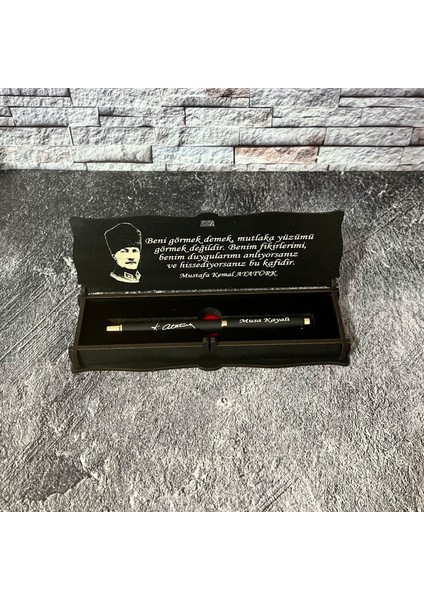 Öğretmenler Gününe Özel Metal Roller Kalem Isimli + Ahşap Kutu / Öğretmen / 24 Kasım / Atatürk Imzalı / Öğretmenler Günü fırsatları