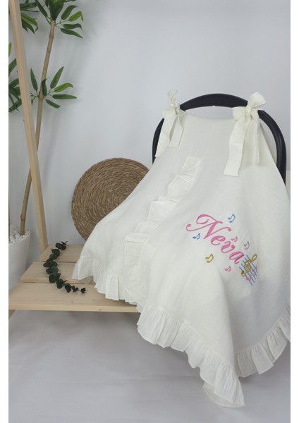 Müslin Yeni Doğan 4katlı Organik %100PAMUK Kişiye Özgü Nakışlı Hastane Çıkış Seti (Nota Model) fiyatları