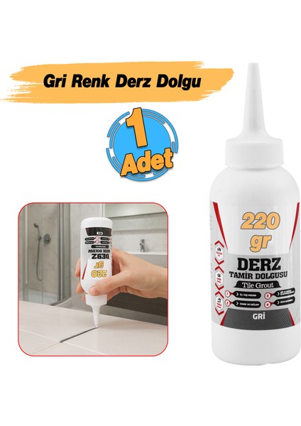 Hazır Derz Dolgu Fayans Seramik Mermer Yer Duvar Için Tamir Derz Yenileme Dolgusu Gri Renk (220 Gr) fiyatları