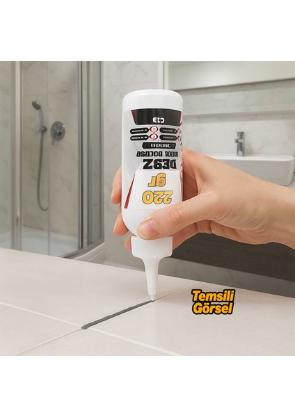 Hazır Derz Dolgu Fayans Seramik Mermer Yer Duvar Için Tamir Derz Yenileme Dolgusu Gri Renk (220 Gr) modelleri