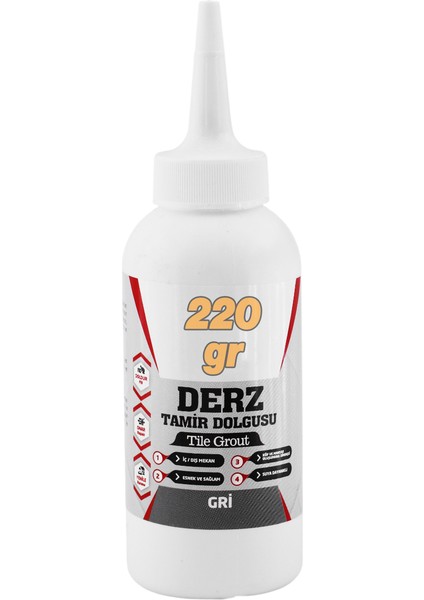 Hazır Derz Dolgu Fayans Seramik Mermer Yer Duvar Için Tamir Derz Yenileme Dolgusu Gri Renk (220 Gr) indirimleri