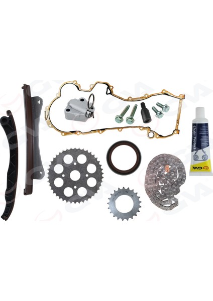 Eksantrik Zincir Seti Full Contalı Keçe Vida Astra H-Corsa C-D-Combo-C-D-Astra J-Merıva-Albea- DOBLO-EGEA-PUNTO-500- 1.3 Jtd-1.3 Cdtı E4-E5-E6 Gergi Kiti