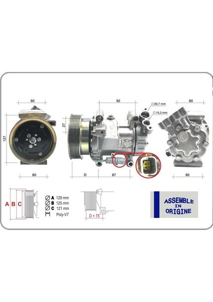Klima Kompresörü Sıfır Ürün Renault Clıo Iıı 04>12 Kangoo Iı 08> Modus 04> Mıcra Iıı 03>10 Qashqaı J10 06>13 1.5dci K9K 12V 6 Kanal 125MM -Mercedes Cıtan W415 12>