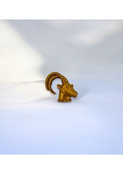 Koç Figürlü Koyu Altın Sarı Metal Broş fiyatları