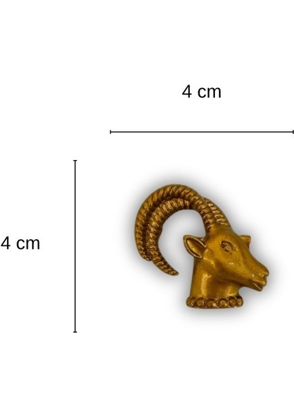 Koç Figürlü Koyu Altın Sarı Metal Broş fırsatları