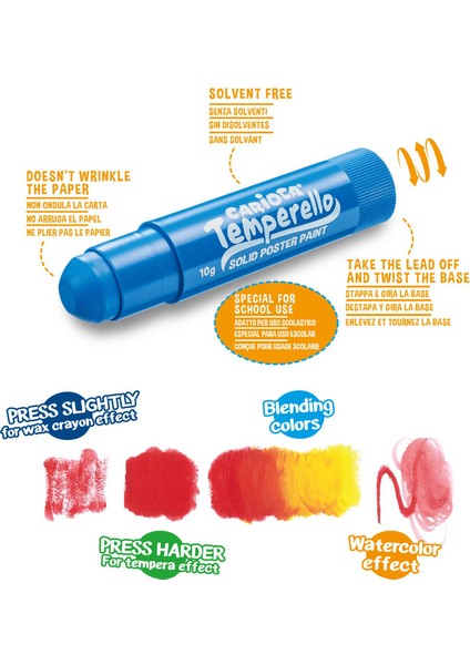 Temperello Stıck Poster Boyama Kalemi 6’lı modelleri