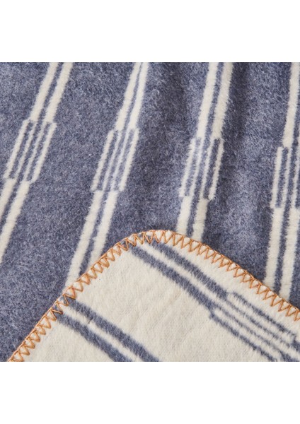 Soft Mavruz Pamuklu Çift Kişilik Battaniye - Mavi - 200X220 cm fırsatları