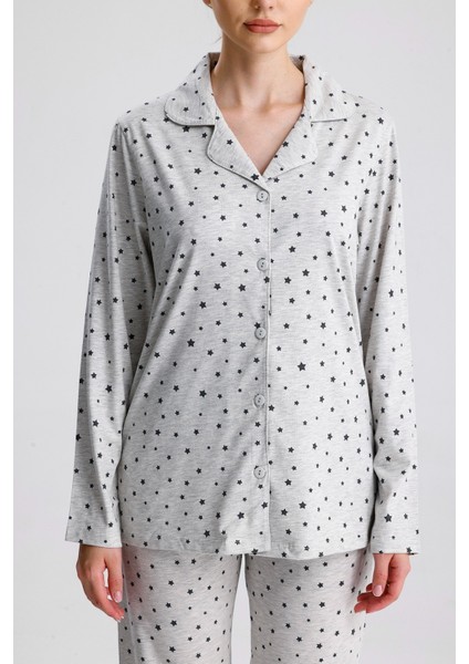 Yıldız Desen Pamuk Kadın Pijama Takım modelleri