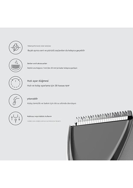 Hyundaı Şarj Edilebilir Elektrikli 1-20MM Saç Traşı Makinesi