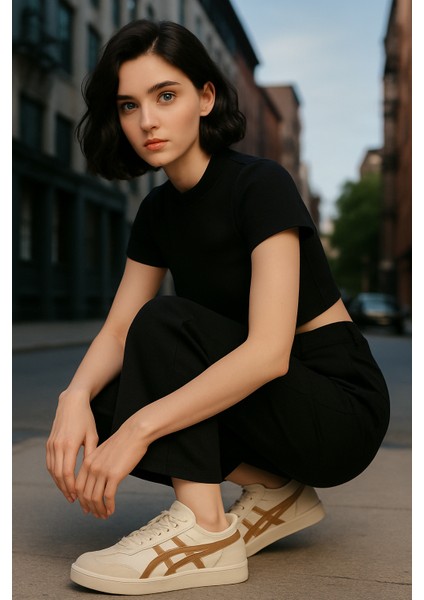 E-3153-3155 SMB Bej Kahve Unisex Sneaker Spor Ayakkabı