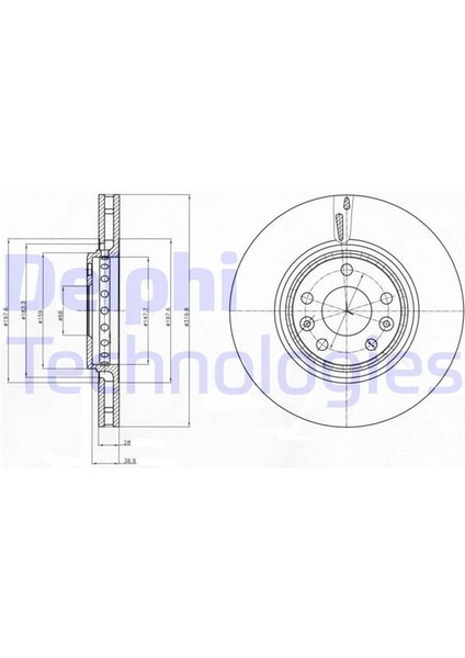 Delphı BG4266 - Ön Fren Aynası Renault Grand Scenıc Iıı 09 Grand Scenıc Iv 16 Laguna Iıı 07 15 Latıtude 11 Megane Iıı 09 Megane Iv 15 Megane E Tech 23 320×28X5 Delik Hava Kanallı