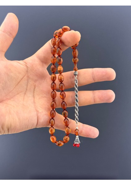 3,7 gr 925 Ayar Gümüş Püskül Ali Albayrak Sıkma Kehribar Beyzi Kesim 7,50X11 fiyatları