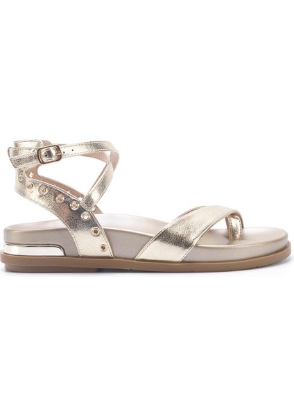 HERLAN 5FX Altın Kadın Düz Sandalet