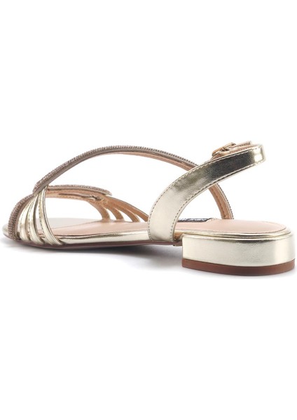 LAROW 5FX Altın Kadın Düz Sandalet
