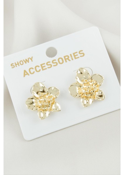 Wizard Çiçek Metal Küpe-Sarı