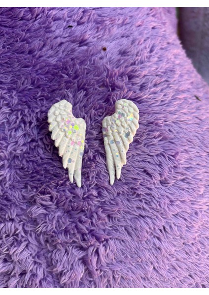 Shiny Angel Wings El Yapımı Beyaz Özel Tasarım Kanat Küpe modelleri