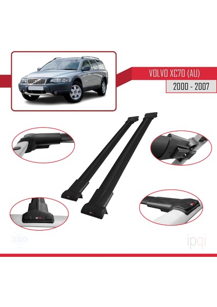 Volvo XC70 (P2) 2000-2007 Arası ile Uyumlu Fly Model Ara Atkı Tavan Barı Siyah 2 Adet fırsatları