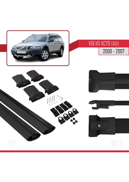 Volvo XC70 (P2) 2000-2007 Arası ile Uyumlu Fly Model Ara Atkı Tavan Barı Siyah 2 Adet indirimleri