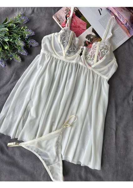Dantelli Babydoll Gecelik & String Takım