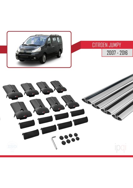 Citroen Jumpy 2 (G9) 2007-2016 Arası ile Uyumlu Fly Model Ara Atkı Tavan Barı Gri 4 Adet indirimleri