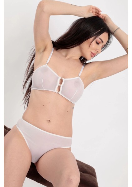 Beyaz Tül Sütyen Takım - 881 indirimleri