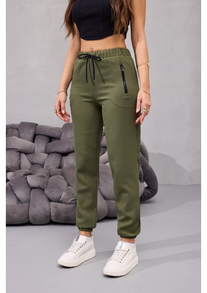 Kadın Yüksek Bel Likralı Rahat Kumaş Jogger Beli Lastikli Pantolon fiyatları