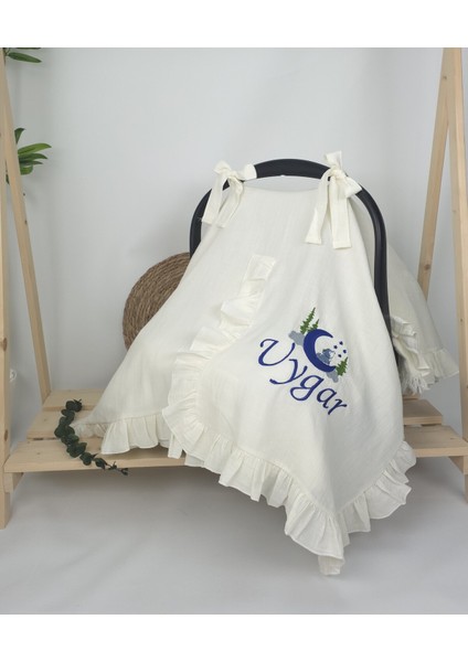 Müslin Yeni Doğan 4katlı Organik %100PAMUK Kişiye Özgü Nakışlı Hastane Çıkış Seti (Kurt Model-2) fiyatları