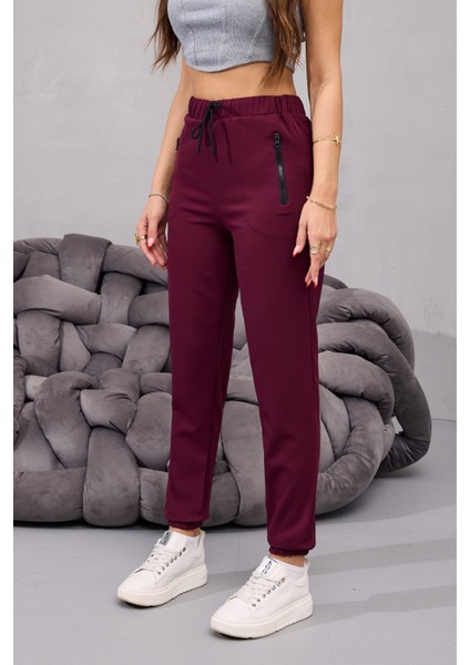 Kadın Yüksek Bel Likralı Rahat Kumaş Jogger Beli Lastikli Pantolon fiyatları