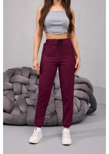 Kadın Yüksek Bel Likralı Rahat Kumaş Jogger Beli Lastikli Pantolon modelleri