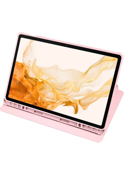 Galaxy Tab S10 Plus Uyumlu Kalem Bölmeli Standlı Termik Kılıf Pembe modelleri