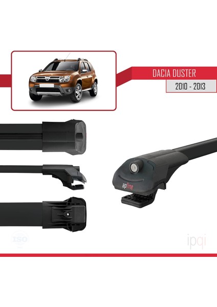 Dacia Duster (Hs) Pre-Facelift 2010-2013 Arası ile Uyumlu Ace-1 Ara Atkı Tavan Barı Siyah 3 Adet modelleri