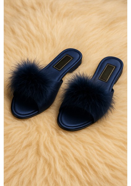 Kadın Giyim Tüy Detaylı Çeyizlik - Hediyelik Terlik LL.GC180.001